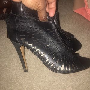 Aldo black bootie heels  with peep toe